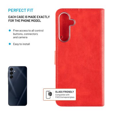 Pouzdro typu kniha FIXED Opus pro Samsung Galaxy A16 4G/5G, červené