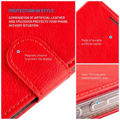 Pouzdro typu kniha FIXED Opus pro Samsung Galaxy A16 4G/5G, červené