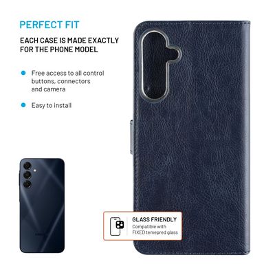 Pouzdro typu kniha FIXED Opus pro Samsung Galaxy A16 4G/5G, modré