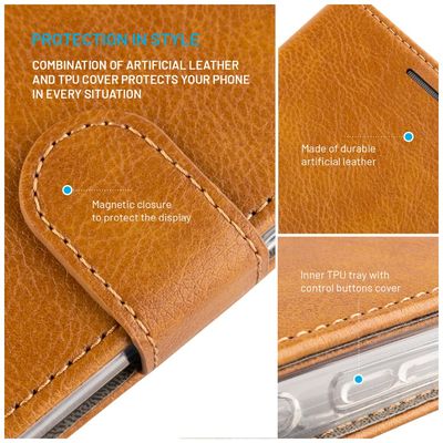 Pouzdro typu kniha FIXED Opus pro Samsung Galaxy A35 5G, hnědé