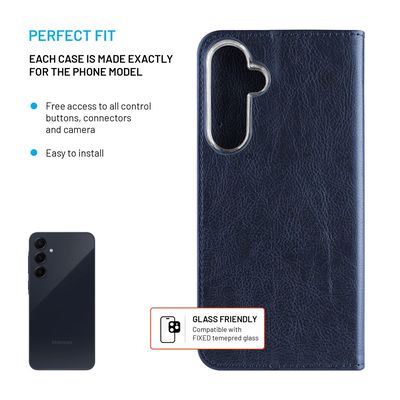 Pouzdro typu kniha FIXED Opus pro Samsung Galaxy A55 5G, modré