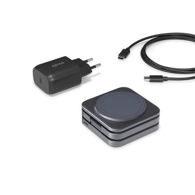 Epico UltraBase EF30 3in1 Fold Mag+ bezdrátový nabíjecí stojánek - vesmírně šedá