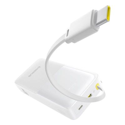 Powerbanka Baseus Bipow 2 20000mAh 20W s kabelem USB-C bílá