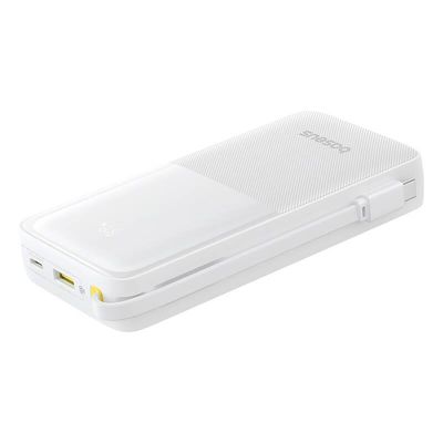 Powerbanka Baseus Bipow 2 20000mAh 20W s kabelem USB-C bílá