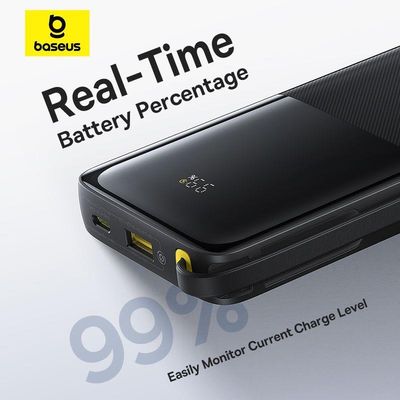 Powerbanka Baseus Bipow 2 10000mAh 20W s kabelem USB-C černá
