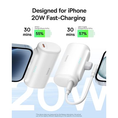 Powerbanka Baseus Compact 5000mAh 20W Lightning bílá
