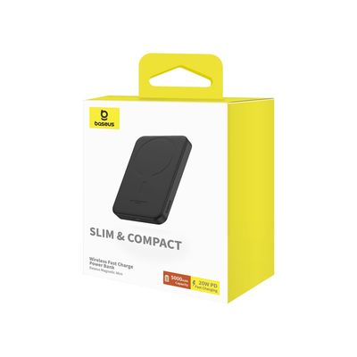 Powerbanka Baseus Mini s bezdrátovým nabíjením 5000mAh 20W USB-C černá