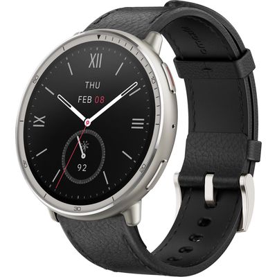 Amazfit Active 2, kožený náramek, černá