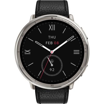 Amazfit Active 2, kožený náramek, černá