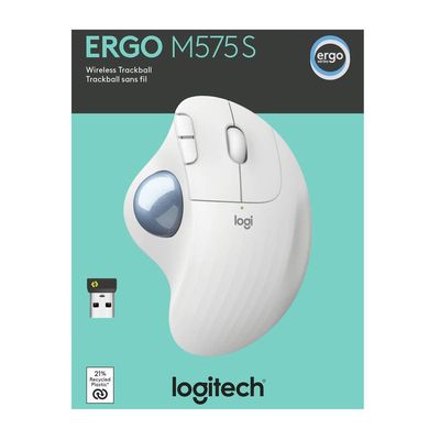 Logitech ERGO M575S, bezdrátová, bluetooth, bílá