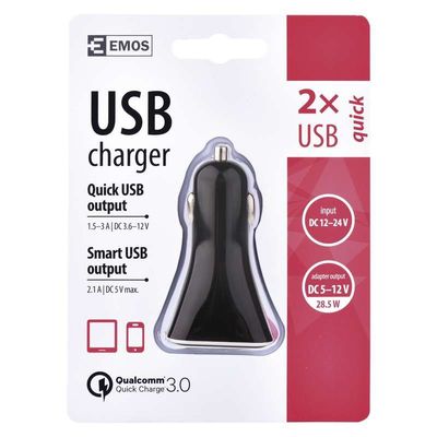 Univerzální USB adaptér do auta 3A (28,5W) max.