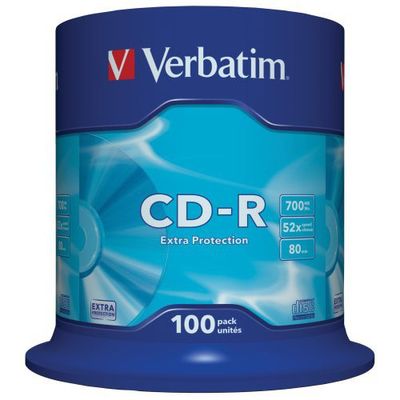 Verbatim CD-R Extra Protection 700MB 48x spindl 100 ks - rozbalené / použité