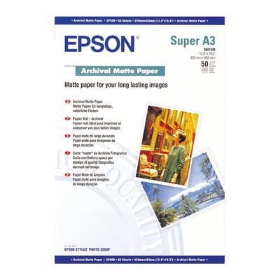 Epson papír Archival Matte Paper, A3+, 50 listů, 192g/m2