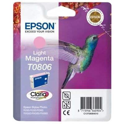 Epson T0806 Light Magenta CLARIA 7,4ml pro Stylus Photo PX650,PX700W,PX710W,PX800FW,PX810FW,R265,R285,R360,RX585,RX68 - originální