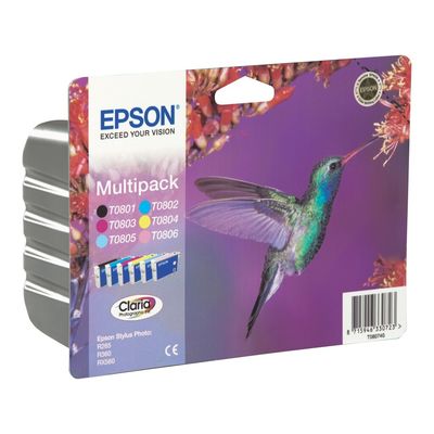 Epson T0807 multipack CLARIA pro Stylus Photo PX650,PX700W,PX710W,PX800FW,PX810FW,R265,R285,R360,RX585,RX68 - originální
