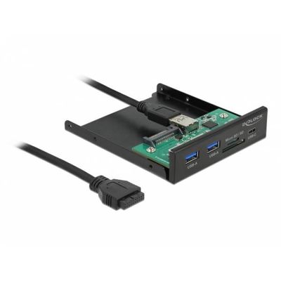 Delock 3.5” USB 3.2 Gen 1 přední panel 1 x USB USB-C + 2x USB-A + SD a slot microSD - rozbalené / použité