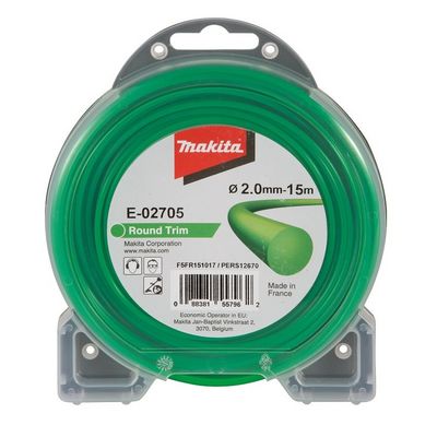 Makita struna nylonová 2,0mm, 15m, zelená, kulatá