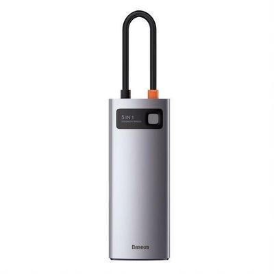 Baseus Metal Gleam Series 5v1 HUB USB-C (USB-C PD 100W, 3* USB 3.0, HDMI) šedá - rozbalené / použité