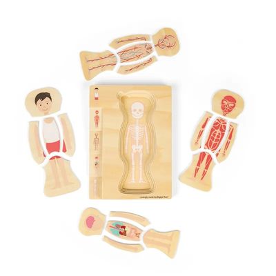 Bigjigs Toys Dřevěné puzzle Anatomie chlapec