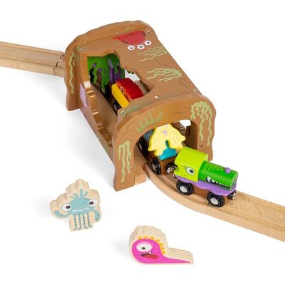 Bigjigs Rail Dřevěný tunel Příšerky