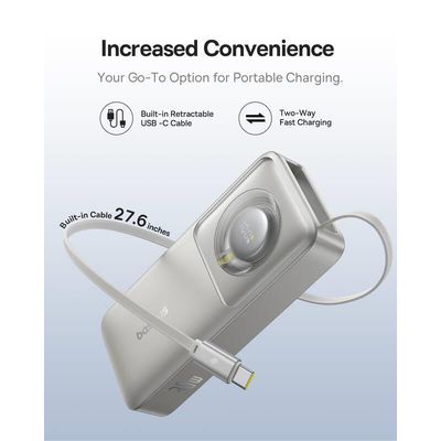 Powerbanka Baseus OS Free2Pull 10000mAh, 30W, s kabelem USB-C šedá