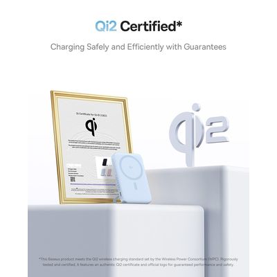 Bezdrátová powerbanka Baseus PicoGo Qi2 5000mAh, 20W modrá