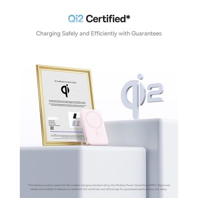 Bezdrátová powerbanka Baseus PicoGo Qi2 5000mAh, 20W růžová