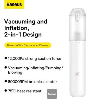 Akumulátorový vysavač do auta Baseus A3lite 12000Pa bílý