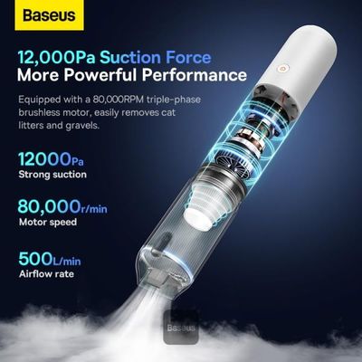 Akumulátorový vysavač do auta Baseus A3lite 12000Pa bílý