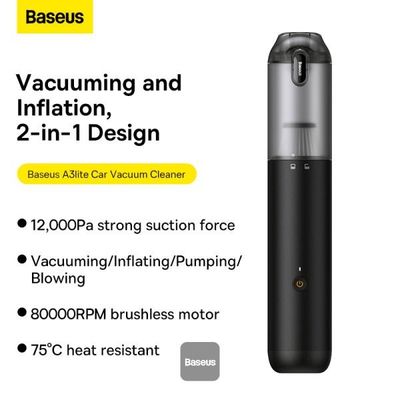 Akumulátorový vysavač do auta Baseus A3lite 12000Pa černý