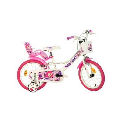 Dětské kolo Dino Bikes 16 Bílé s růžovým potiskem