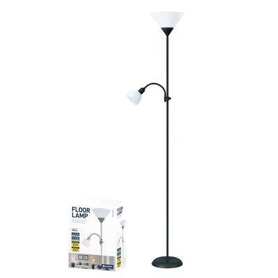 Platinet PFLF066B podlahová lampa E27 + E14, černá