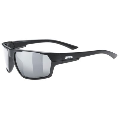 Sluneční brýle UVEX Sportstyle 233 P, black mat/polavision litemirror silver (cat.3)