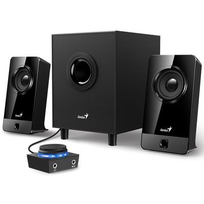 Genius repro SW-2.1 300X, 2.1/10W, dřevěné/černé - rozbalené / použité