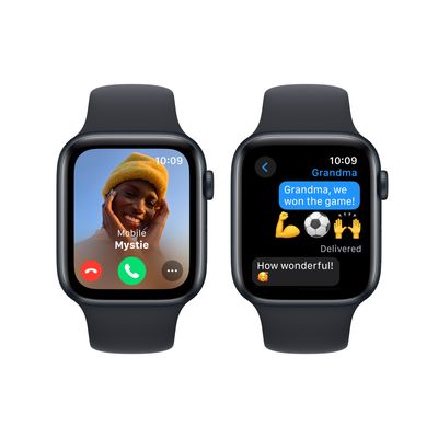 Apple Watch SE 44mm Temně inkoustový hliník s temně inkoustovým sportovním řemínkem - S/M - rozbalené / použité