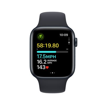 Apple Watch SE 44mm Temně inkoustový hliník s temně inkoustovým sportovním řemínkem - S/M - rozbalené / použité