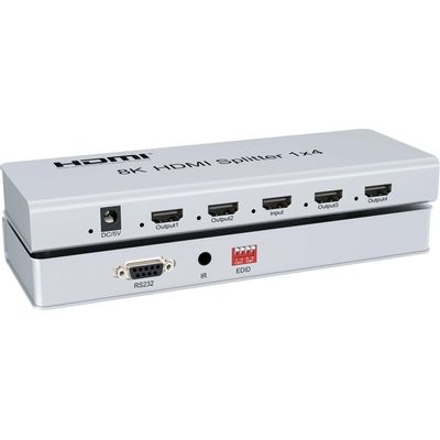 PremiumCord HDMI 2.1 splitter 1-4 porty, 8K@60Hz, 4K@120Hz, 1080p, HDR - rozbalené / použité