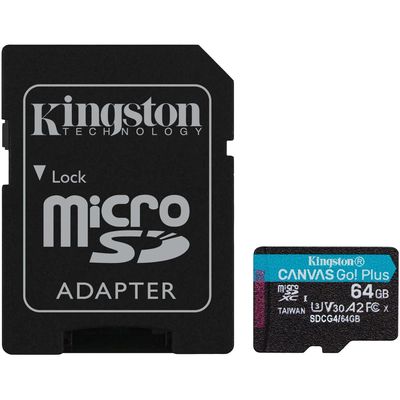 KINGSTON microSDXC 64GB Canvas Go Plus + SD adaptér
