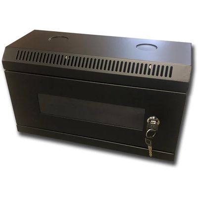 RACK DATACOM 10 nástěnný rozvaděč 4U/140 mm (sklo) černý