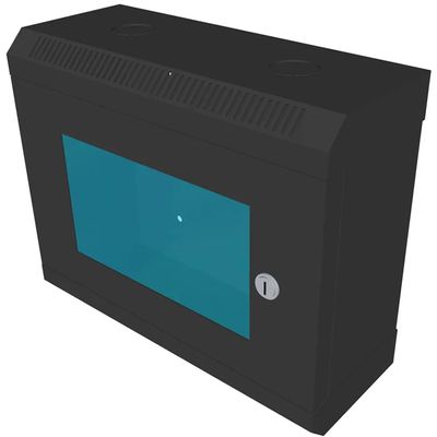 RACK DATACOM 10 nástěnný rozvaděč 6U/140 mm (sklo) černý