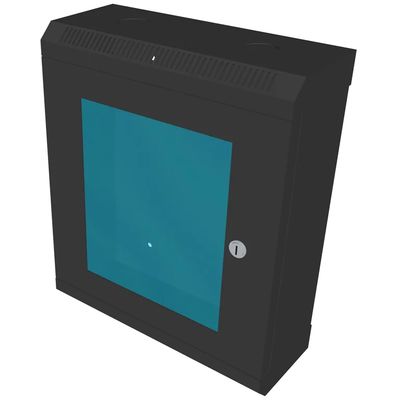RACK DATACOM 10 nástěnný rozvaděč 9U/140 mm (sklo) černý