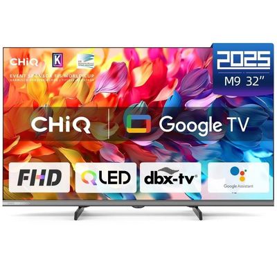 CHiQ L32QM9G TV 32, FHD, QLED, metalická bezrámečková, smart, Google TV, Dolby Audio, HDR, Chromecast