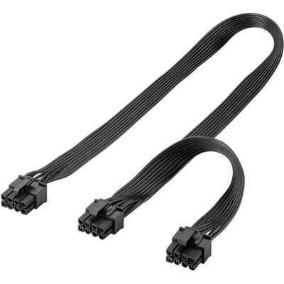 PremiumCord Napájecí kabel 8 kolíkový Male na duální 6+2 Male pro PCIe karty