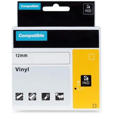 PRINTLINE kompatibilní páska s DYMO 1805414, 12mm, 5.5m, bílý tisk/zelený p. RHINO vinyl.