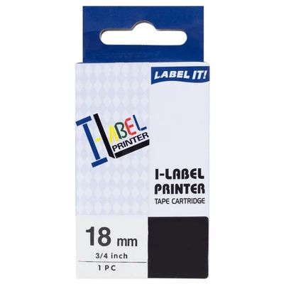 PRINTLINE kompatibilní páska s Casio XR-18X1 18mm, 8m černý tisk/průhledný podkl.