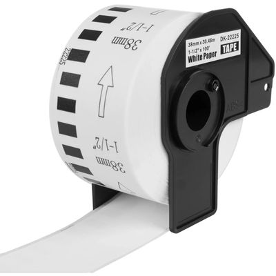 PRINTLINE kompatibilní etikety s Brother DK-22225, bílá papírová role 38 x 30,48m