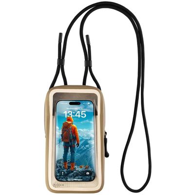 Voděodolné pouzdro na mobilní telefon FIXED Dry Case z hypalonu s certifikací IPX8, khaki