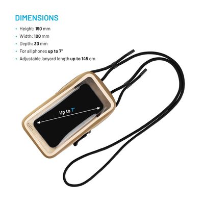 Voděodolné pouzdro na mobilní telefon FIXED Dry Case z hypalonu s certifikací IPX8, khaki