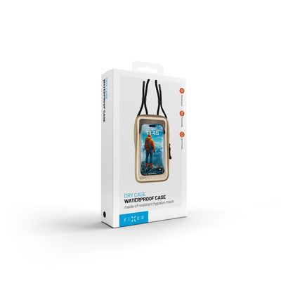Voděodolné pouzdro na mobilní telefon FIXED Dry Case z hypalonu s certifikací IPX8, khaki