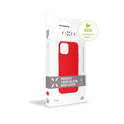 Zadní kryt FIXED MagFlow s podporou MagSafe pro Apple iPhone 16e, červený